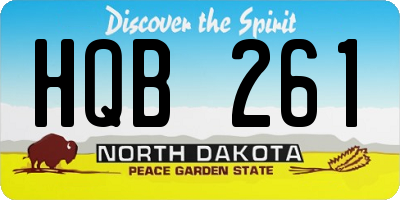 ND license plate HQB261