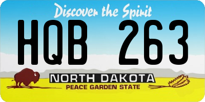 ND license plate HQB263