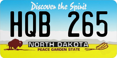 ND license plate HQB265