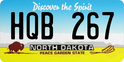 ND license plate HQB267