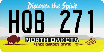 ND license plate HQB271