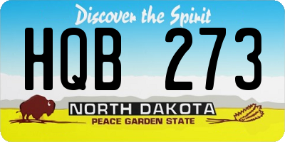 ND license plate HQB273