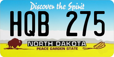 ND license plate HQB275