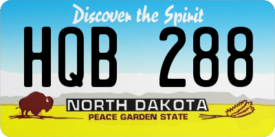 ND license plate HQB288