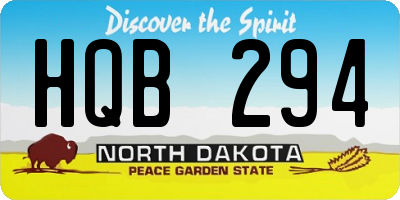 ND license plate HQB294