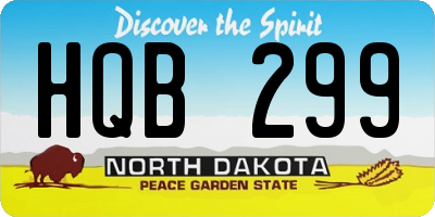 ND license plate HQB299