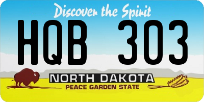 ND license plate HQB303