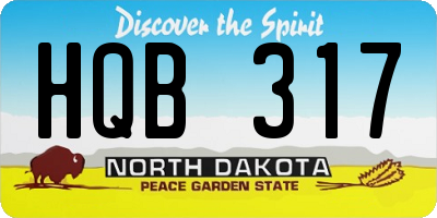 ND license plate HQB317
