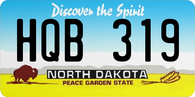 ND license plate HQB319