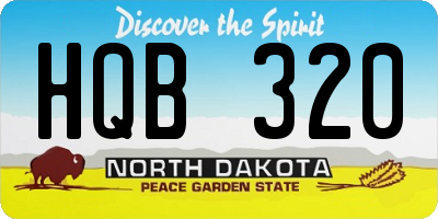 ND license plate HQB320