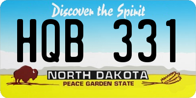 ND license plate HQB331