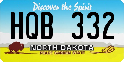 ND license plate HQB332