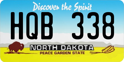 ND license plate HQB338