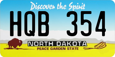 ND license plate HQB354