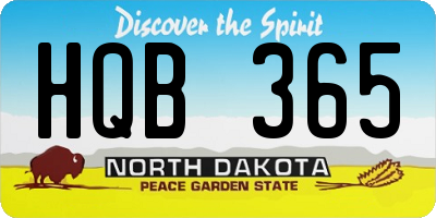 ND license plate HQB365