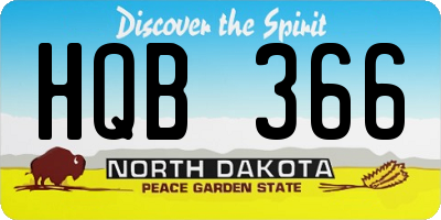 ND license plate HQB366