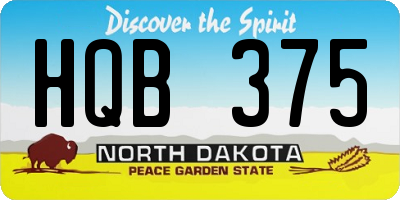 ND license plate HQB375