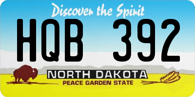 ND license plate HQB392
