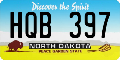ND license plate HQB397