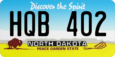 ND license plate HQB402