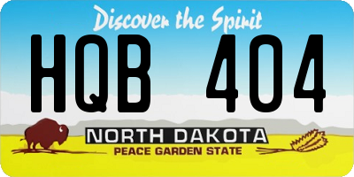 ND license plate HQB404