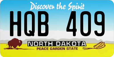 ND license plate HQB409