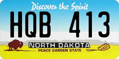 ND license plate HQB413