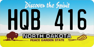ND license plate HQB416