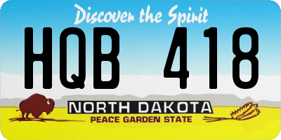 ND license plate HQB418
