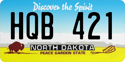 ND license plate HQB421