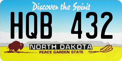 ND license plate HQB432