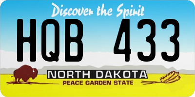 ND license plate HQB433