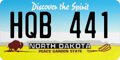 ND license plate HQB441