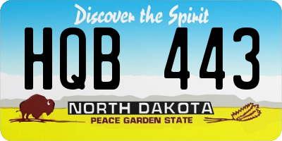 ND license plate HQB443