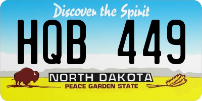 ND license plate HQB449