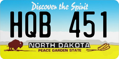 ND license plate HQB451