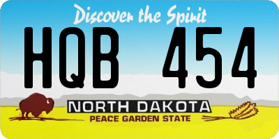 ND license plate HQB454