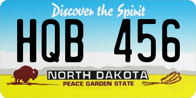 ND license plate HQB456