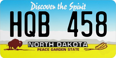 ND license plate HQB458