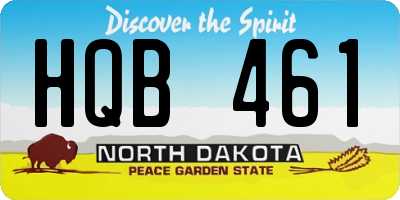 ND license plate HQB461