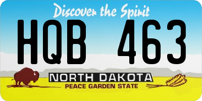 ND license plate HQB463