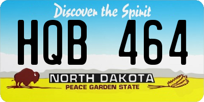ND license plate HQB464