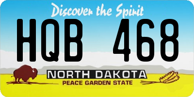 ND license plate HQB468