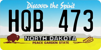 ND license plate HQB473