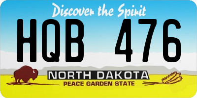 ND license plate HQB476