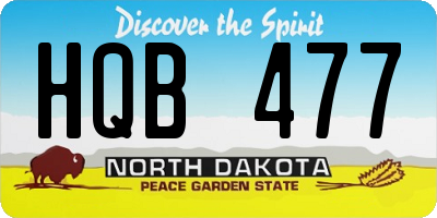 ND license plate HQB477