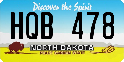 ND license plate HQB478