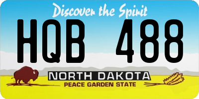 ND license plate HQB488