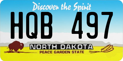 ND license plate HQB497