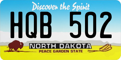 ND license plate HQB502
